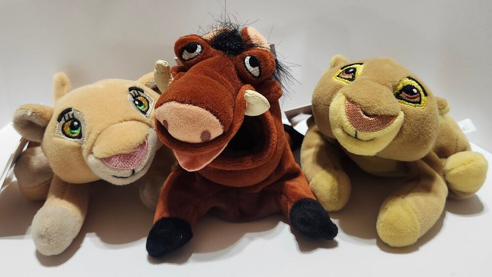 Disney Store Lion King Simba Nala Pumbaa 8” Mini Bean Bag Plush Lot Tags